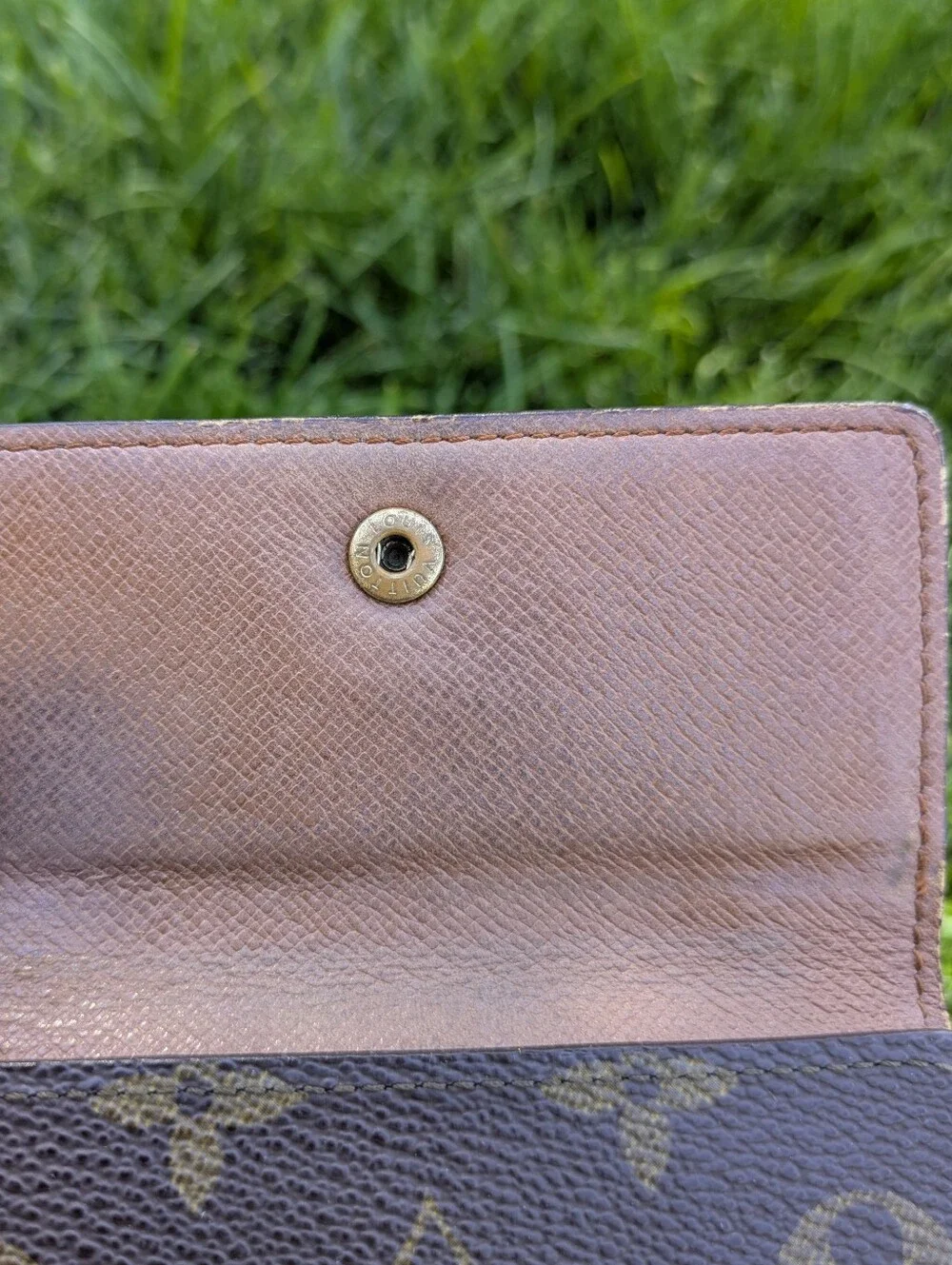 Louis Vuitton Brown Monogram Canvas Snap Wallet with Gold Tone Hardware